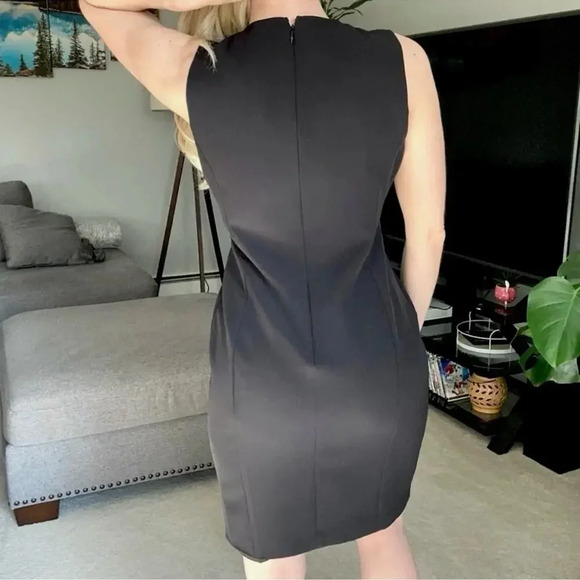 Versace Collection Black Front Zip V Neck Dress Size 12 - Picture 5 of 10